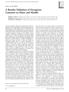 A Broader Definition of Occupancy: Comment on Hayes and Monfils