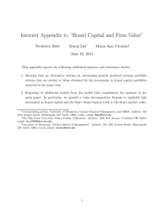 Internet Appendix to “Brand Capital and Firm Value” Frederico Belo Xiaoji Lin
