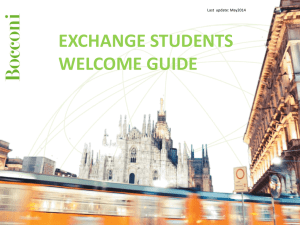 EXCHANGE STUDENTS WELCOME GUIDE 1 Last  update: May2014