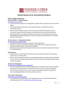 Student Resources for International Students Fisher College of Business