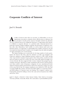 A Corporate Conflicts of Interest Joel S. Demski