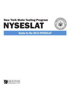 NYSESLAT York Guide to the 2013 NYSESLAT New