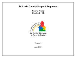 St. Lucie County Scope &amp; Sequence Choral Music Grades 6 - 12