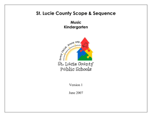 St. Lucie County Scope &amp; Sequence Music Kindergarten