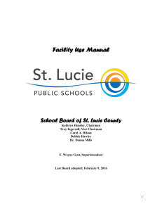 Facility Use Manual School Board of St. Lucie County