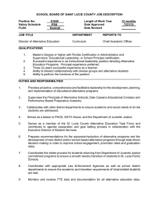 SCHOOL BOARD OF SAINT LUCIE COUNTY JOB DESCRIPTION Position No. 61005