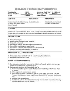 SCHOOL BOARD OF SAINT LUCIE COUNTY JOB DESCRIPTION  Position No. 91010