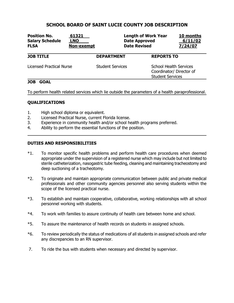 Stafford county job descriptions
