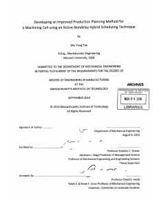 Developing an  Improved  Production  Planning Method ... a Machining Cell  using an  Active-Nondelay Hybrid ...