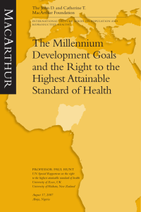 The Millennium Development Goals and the Right to the Highest Attainable