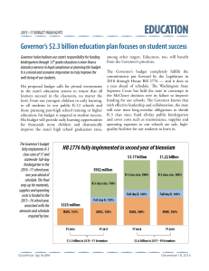 EDUCATION Governor’s $2.3 billion education plan focuses on student success