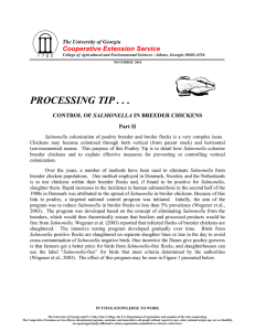 PROCESSING TIP . . . Cooperative Extension Service SALMONELLA Part II