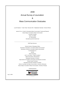 2008 Annual Survey of Journalism &amp; Mass Communication Graduates
