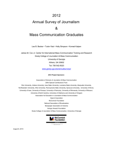 2012 Annual Survey of Journalism &amp; Mass Communication Graduates