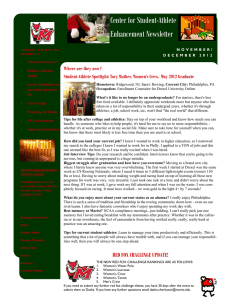 Center for Student-Athlete Enhancement Newsletter  Where are they now?