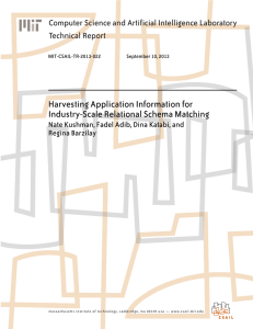 Harvesting Application Information for Industry-Scale Relational Schema Matching Technical Report