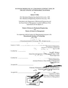 BUSINESS  MODELING  AS  A  DECISION ... THE JET ENGINE  AFTERMARKET  BUSINESS by Robert P. Bliss