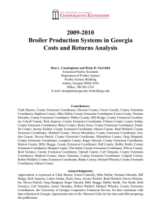 2009-2010 Broiler Production Systems in Georgia Costs and Returns Analysis