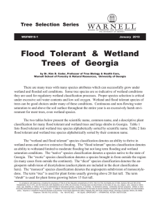 Flood  Tolerant  &amp;  Wetland