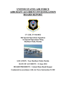 UNITED STATES AIR FORCE AIRCRAFT ACCIDENT INVESTIGATION BOARD REPORT