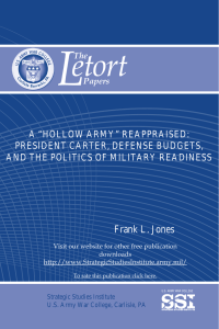 L etort Frank L. Jones A “HOLLOW ARMY” REAPPRAISED: