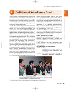 4 Establishment of National Security Council Chapter 1