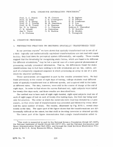 XVII. COGNITIVE  INFORMATION  PROCESSING R.  W.  Cornew