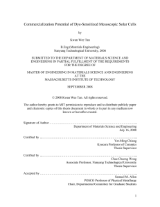 Commercialization Potential of Dye-Sensitized Mesoscopic Solar Cells