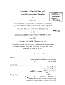 Methods  of  Invisibility  and Multi-Dimensional  Display SEP