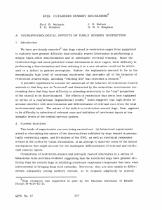 XVIII. CUTANEOUS  SENSORY  MECHANISMS Prof.  R.  Melzack