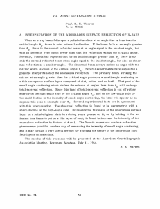 VII. X-RAY  DIFFRACTION  STUDIES R.  L.  Mozzi