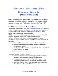 Phonemic Awareness Phun Phoneme Isolation (Musselwhite, 2008)