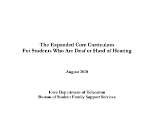 The Expanded Core Curriculum  August 2010