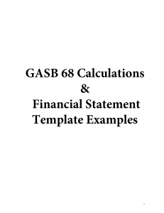 GASB 68 Calculations &amp; Financial Statement Template Examples
