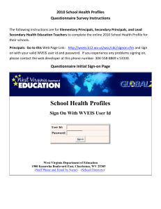 2010 School Health Profiles Questionnaire Survey Instructions
