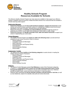 Healthy Schools Program Resources Available for Schools