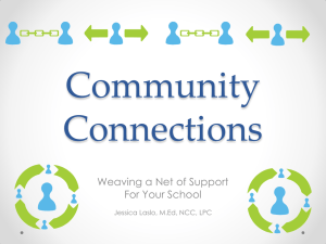 Community Connections Weaving a Net of Support For Your School