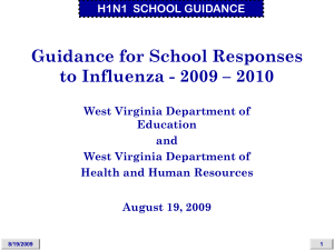 Guidance for School Responses to Influenza - 2009 – 2010