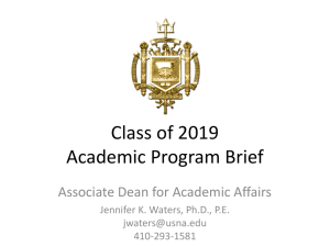 Class of 2019 Academic Program Brief Associate Dean for Academic Affairs