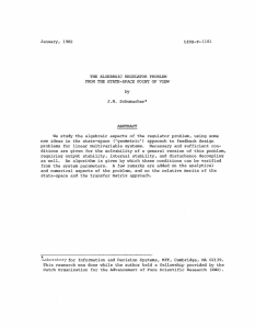 January,  1982 LIDS-P-1181 THE  ALGEBRAIC REGULATOR  PROBLEM