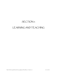 SECTION 2:  LEARNING AND TEACHING