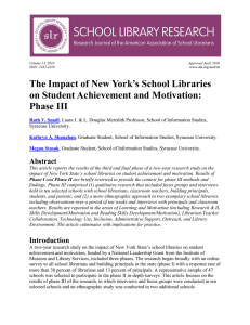 The Impact of New York’s School Libraries Phase III Abstract