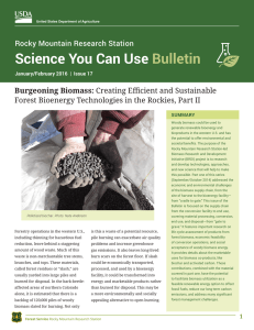 Science You Can Use Bulletin Rocky Mountain Research Station Burgeoning Biomass:
