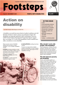 Footsteps Action on disability PEOPLE WITH DISABILITIES