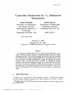 Controller  Reduction  by  7-4-Balanced Truncation Denis  Mustafa*