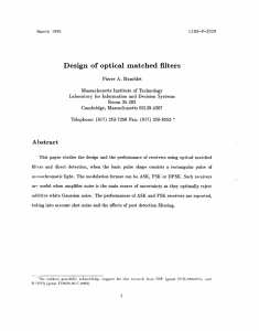 Design  of  optical  matched  filters