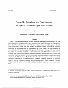 Probability  Bounds  on  the  Peak ... of  Optical  Ultrashort  Light  Pulse ...