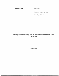 Sets  in Stationless  Mobile  Packet  Radio Networks January,