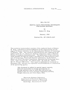 TECHNICAL  MEMORANDUM Copy  No. ESL-TM-343