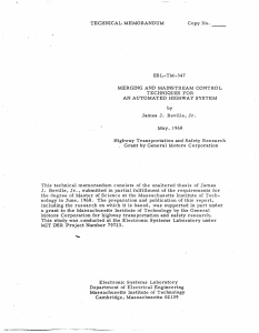 ESL-TM-347 MERGING  AND  MAINSTREAM  CONTROL TECHNIQUES  FOR